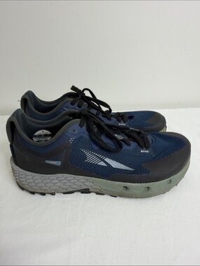 Altra Timp 4 Trail Shoes Men 10 Navy Blue Cushioned Running Terrain Stretch Mesh